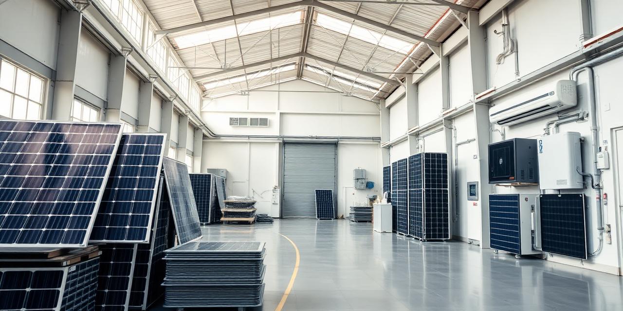 Armazém IONTECH com painéis solares, baterias e bombas de calor